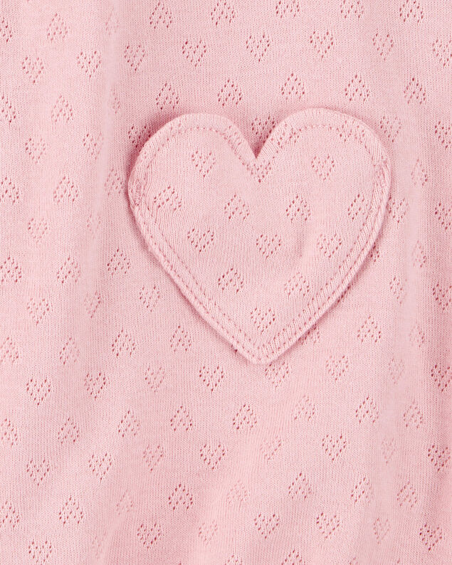 Product image 2 of Baby Heart Pockets Cotton Romper - Pink