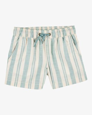 Product image 1 of Toddler Striped Pull-On Shorts - Green/Cream