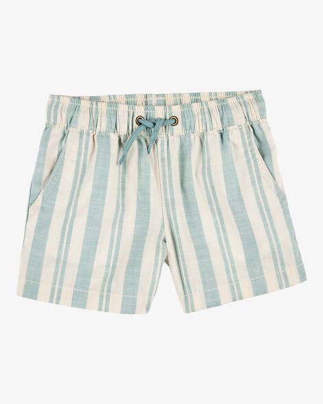  Product image 1 of Toddler Striped Pull-On Shorts - Green/Cream
