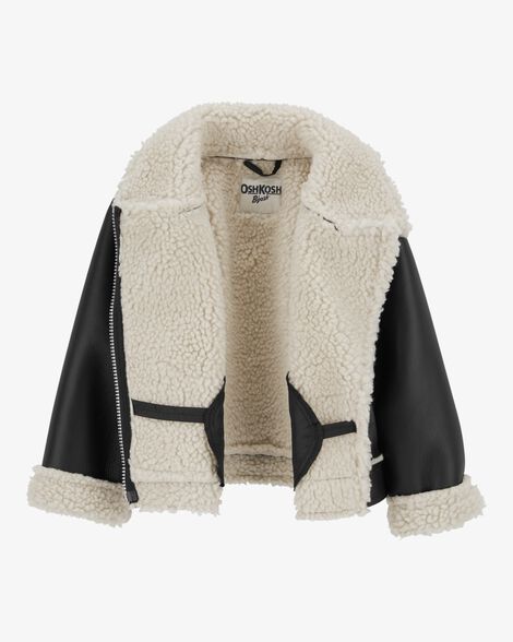  Product image 2 of Toddler Faux Leather and Sherpa Jacket 