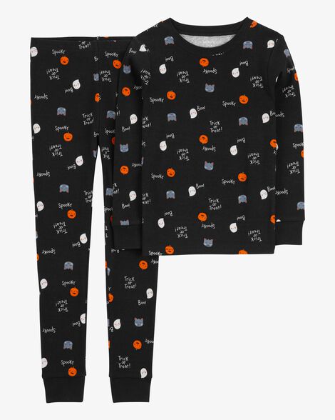  Product image 1 of Kid 2-Piece Black Halloween 100% Cotton PJs 