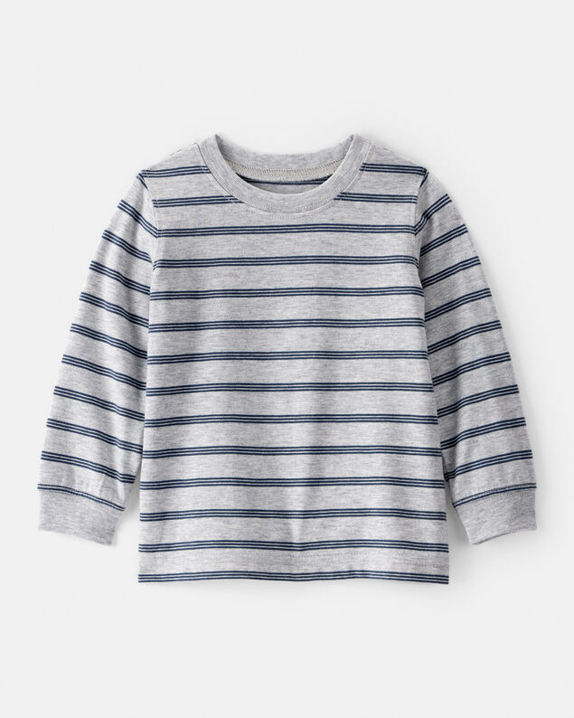 Product image 1 of Baby Boy Striped Long-Sleeve Tee- Grey