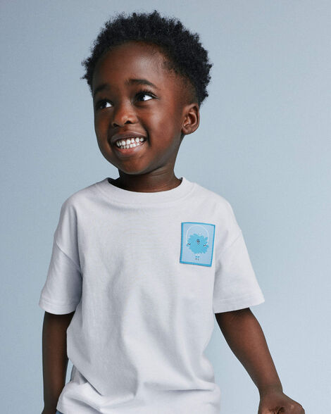 Toddler Squish Relaxed Graphic Tee - White
