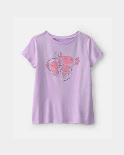 girls axolotl graphic tee - purple