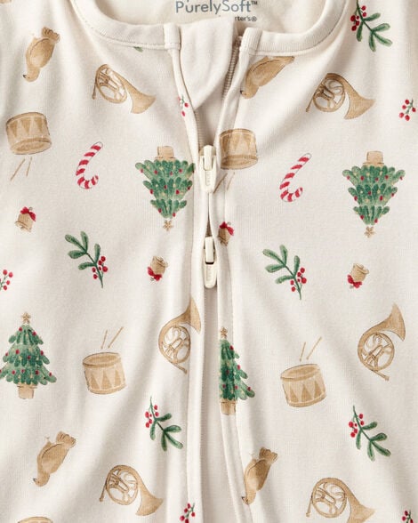 Baby Holiday Red PurelySoft Long-Sleeve Sleep & Play Pajamas - Red