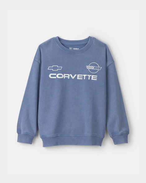 Boys Corvette French Terry Pullover Sweatshirt - Blue