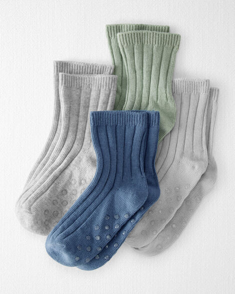 Product image 1 of Toddler Girl 4-Pack No-Slip Socks Made with Organic Cotton