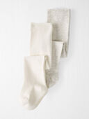 Ivory, Heather Grey - Baby 2-Pack Tights Made with Organic Cotton, Selected