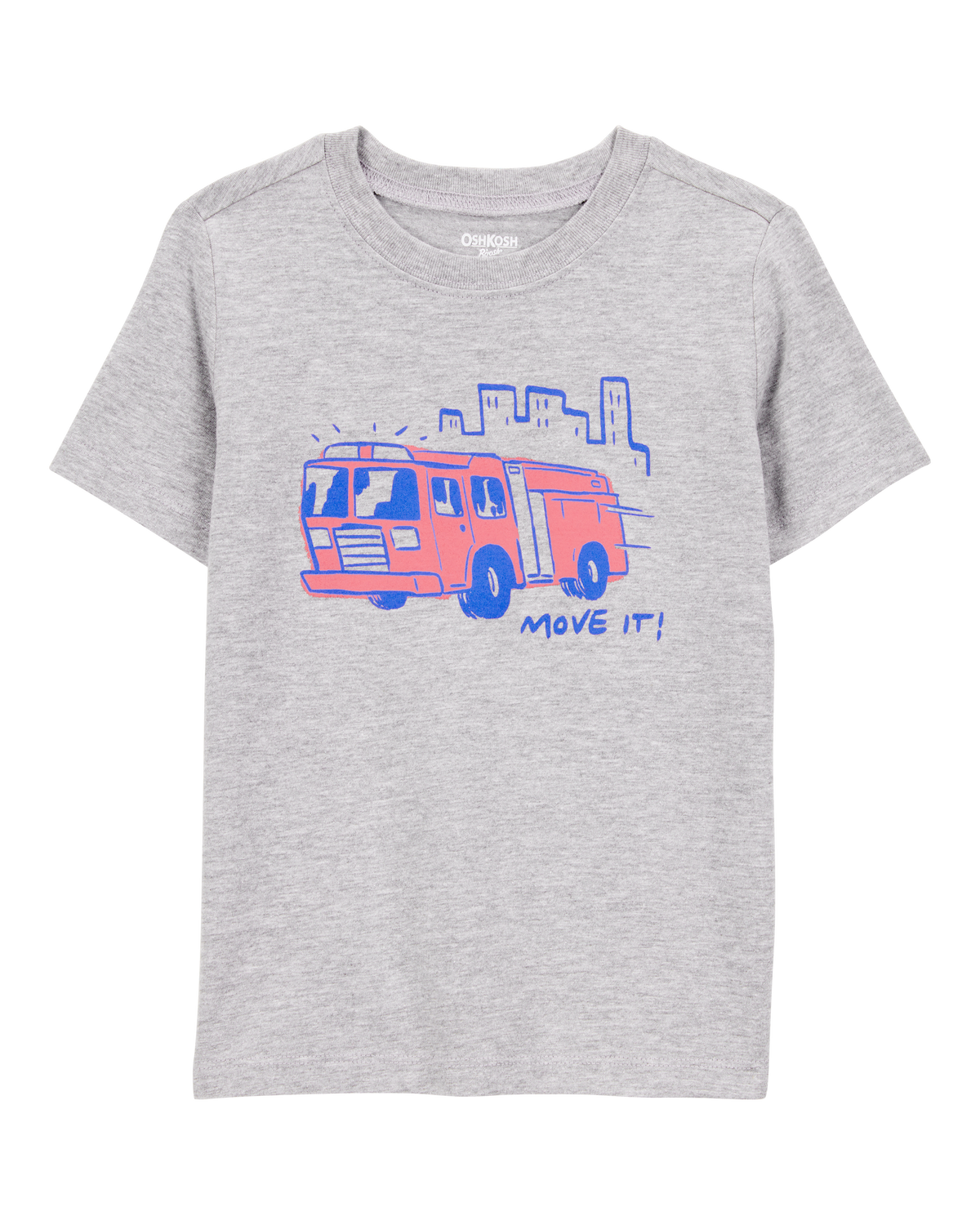 Toddler Firetruck Short-Sleeve Graphic Tee - Grey - OshKosh
