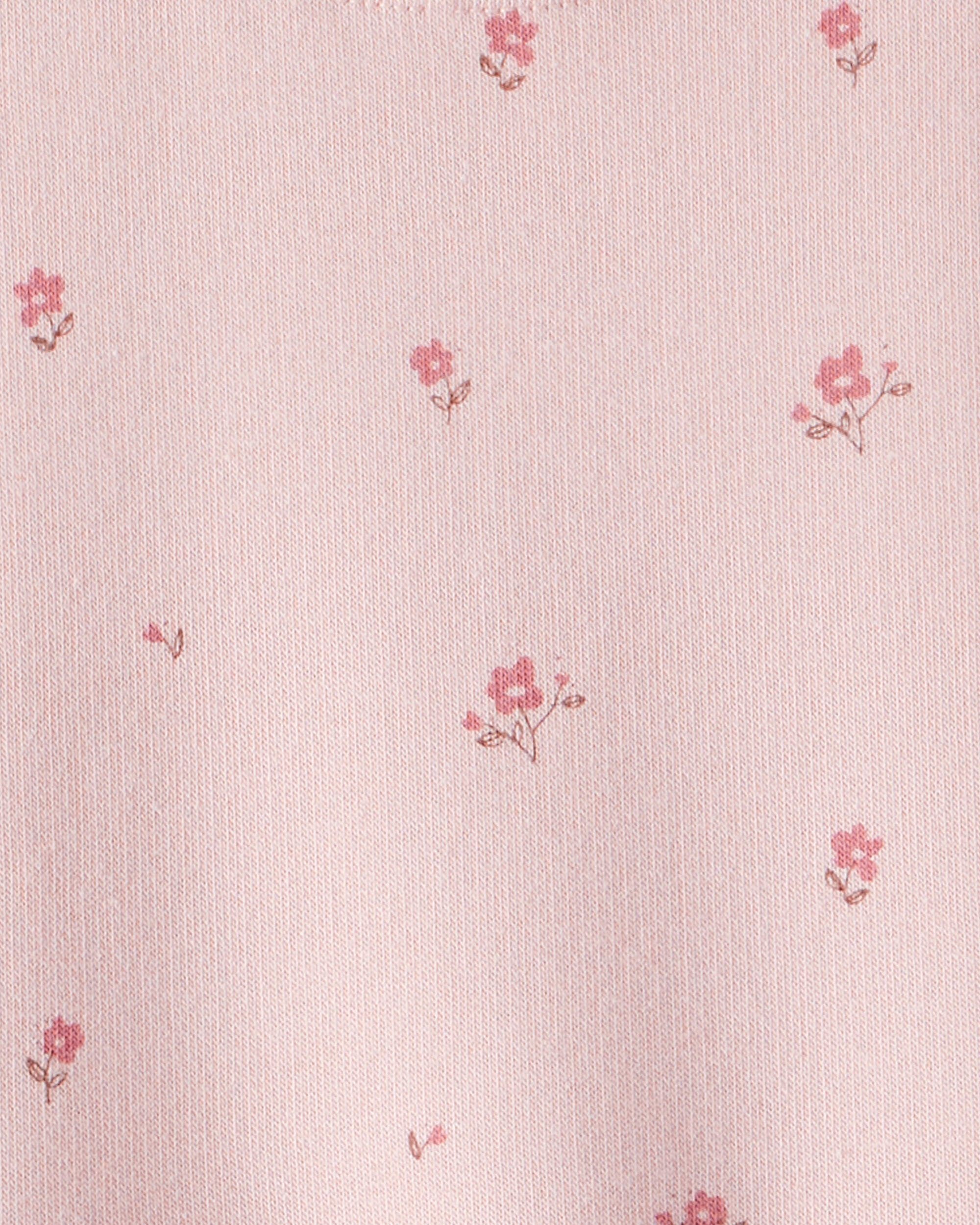 Toddler Girl French Terry Dress Made with Organic Cotton in Blush Petals Print