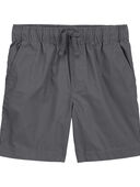 Grey - Kid Pull-On Poplin Shorts, Selected