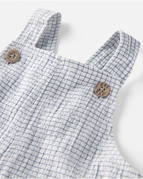 Product image 3 of Baby Girl Organic Cotton Checkered-Print Shortalls