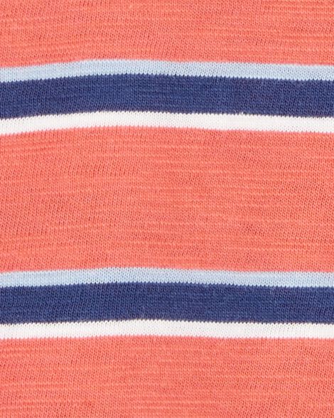  Product image 2 of Toddler Striped Cotton Short-Sleeve Henley - Orange