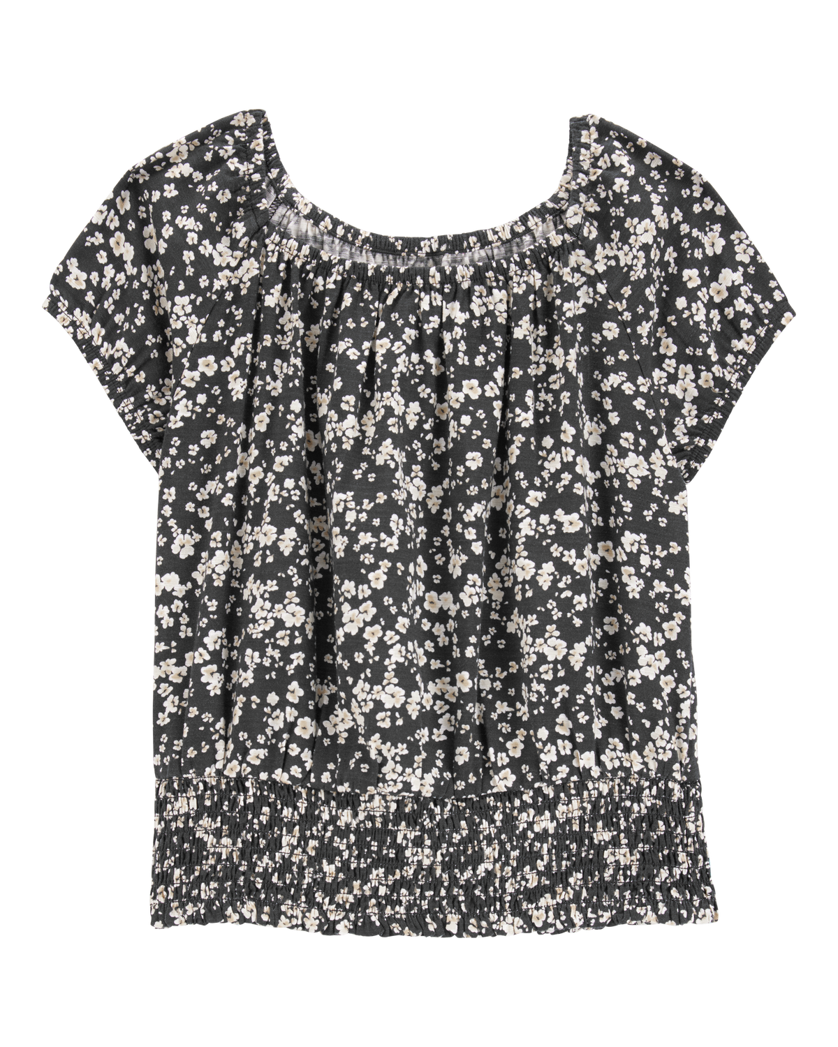 Kid Square Neck Floral Top - Black - OshKosh | Carter's