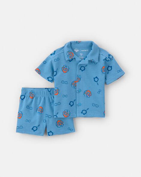 baby boy 2-piece blippi short-sleeve top & short set - blue