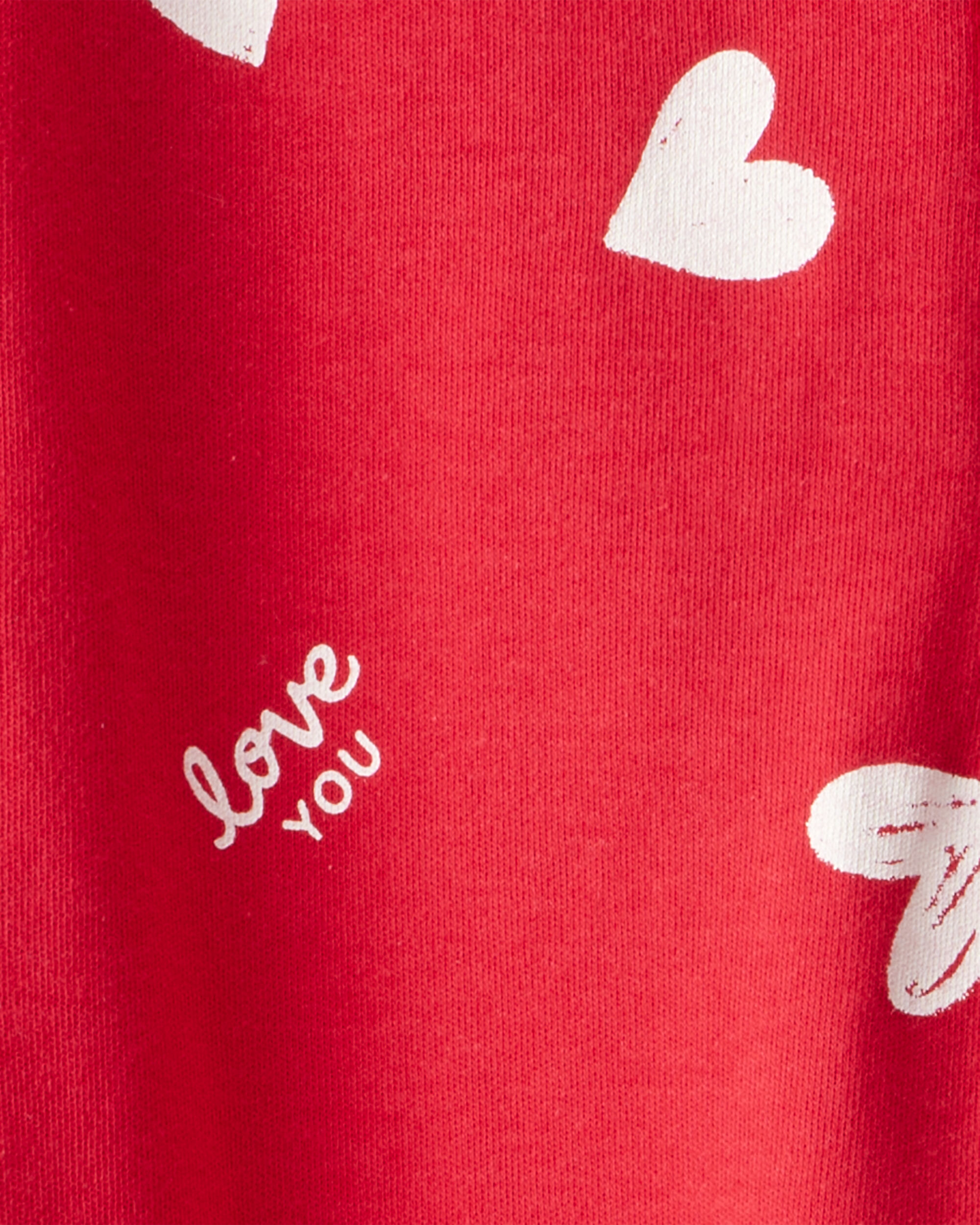 Baby Valentine's Day Heart 100% Cotton Snug Fit 2-Way Zip Sleep & Play Pajamas - Red