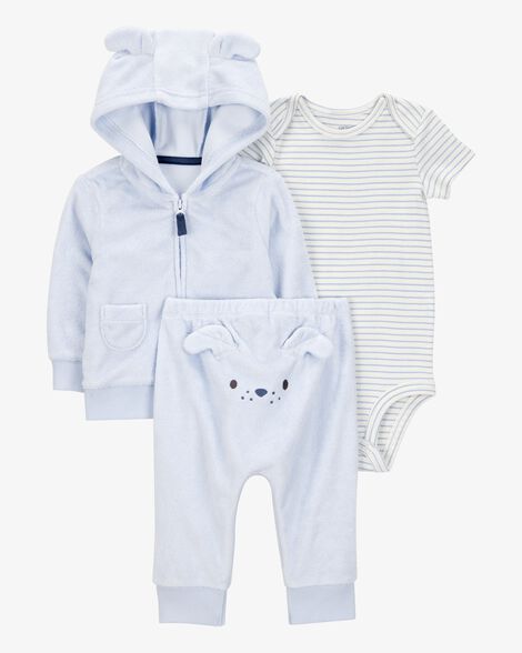  Product image 1 of Baby 3-Piece Dog Little Cardigan Set - Blue