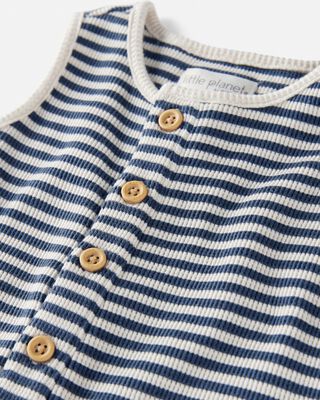 Product image 2 of Baby Organic Cotton Waffle Knit Romper in Stripes