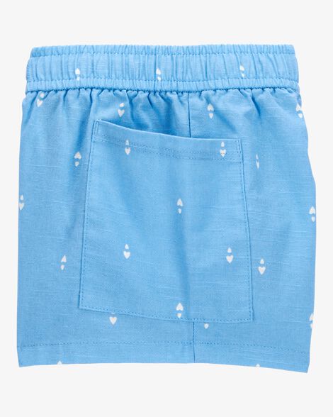  Product image 3 of Baby Heart Drop Print Drawstring Shorts - Blue
