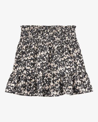 Product image 1 of Kid Floral Linen Look-alike Drawstring Skirt