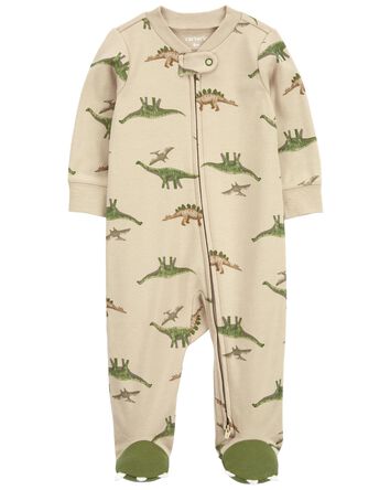 Baby 2-Way Zip Dinosaur Cotton Sleep & Play Pajamas