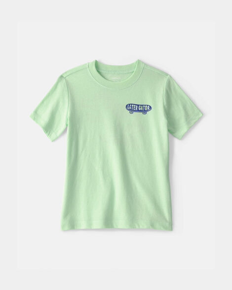toddler 'later gator' skateboard graphic tee - green