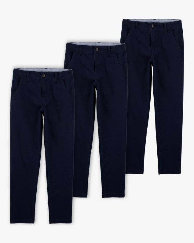 Product image 1 of Kid 3-Pack Slim Tapered Chino Pants - Navy