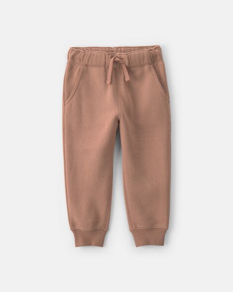toddler boy fleece joggers - brown