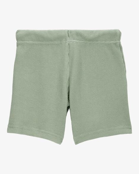 Product image 4 of Toddler Waffle Knit Drawstring Shorts - Green