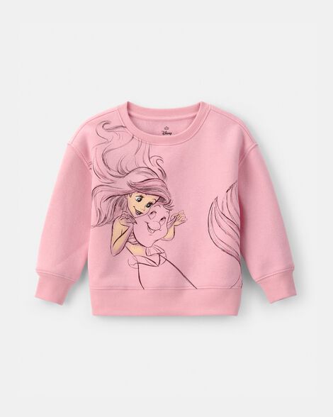 Toddler Girl Disney© Ariel Fleece Pullover Sweatshirt - Pink