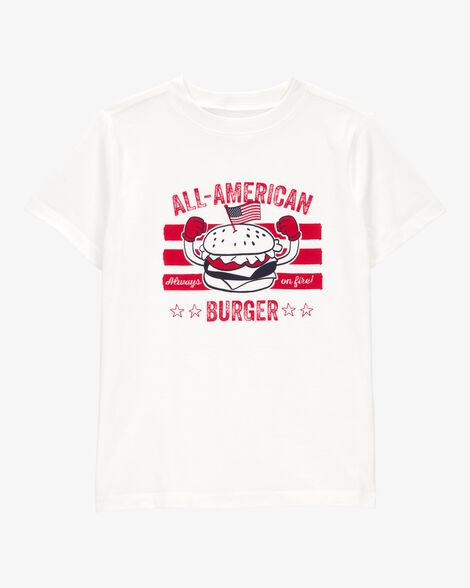  Product image 1 of Kid All American Burger Short-Sleeve Graphic Tee - White