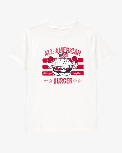 Product image 1 of Kid All American Burger Short-Sleeve Graphic Tee - White