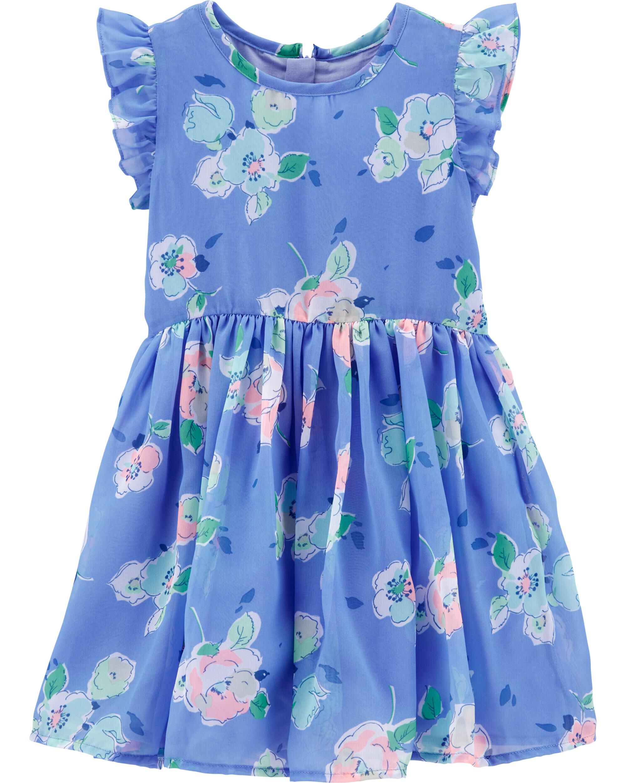 baby girl blue floral dress