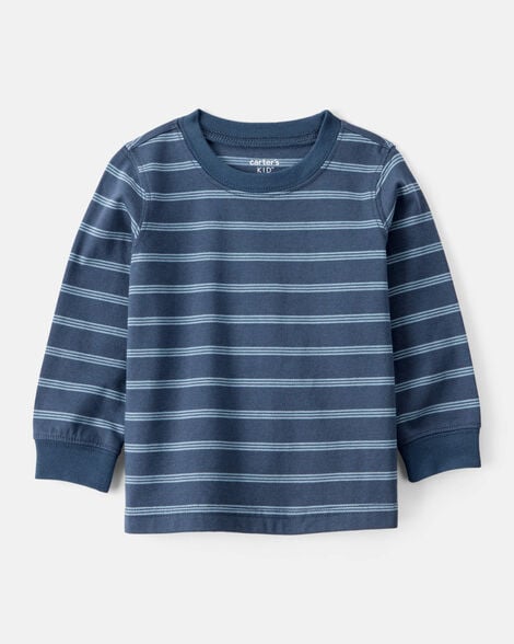 baby boy striped long-sleeve tee - navy