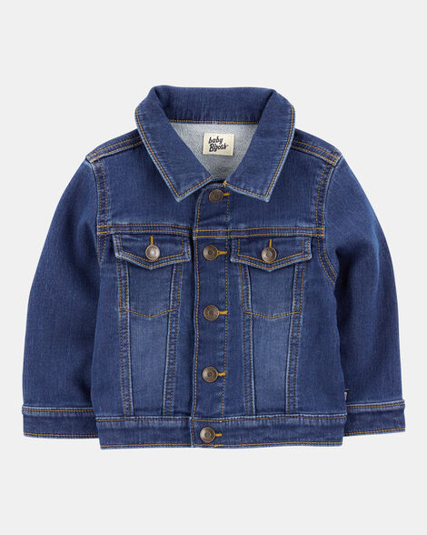 Baby Boy Knit-Like Denim Jacket - Dark Wash
