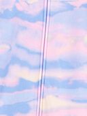 Purple/Pink - Kid 1-Piece Tie-Dye Fleece Footie Pajamas, Selected