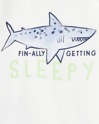 Product image 2 of Toddler Shark Print Loose Fit 2-Piece Pajamas - Blue