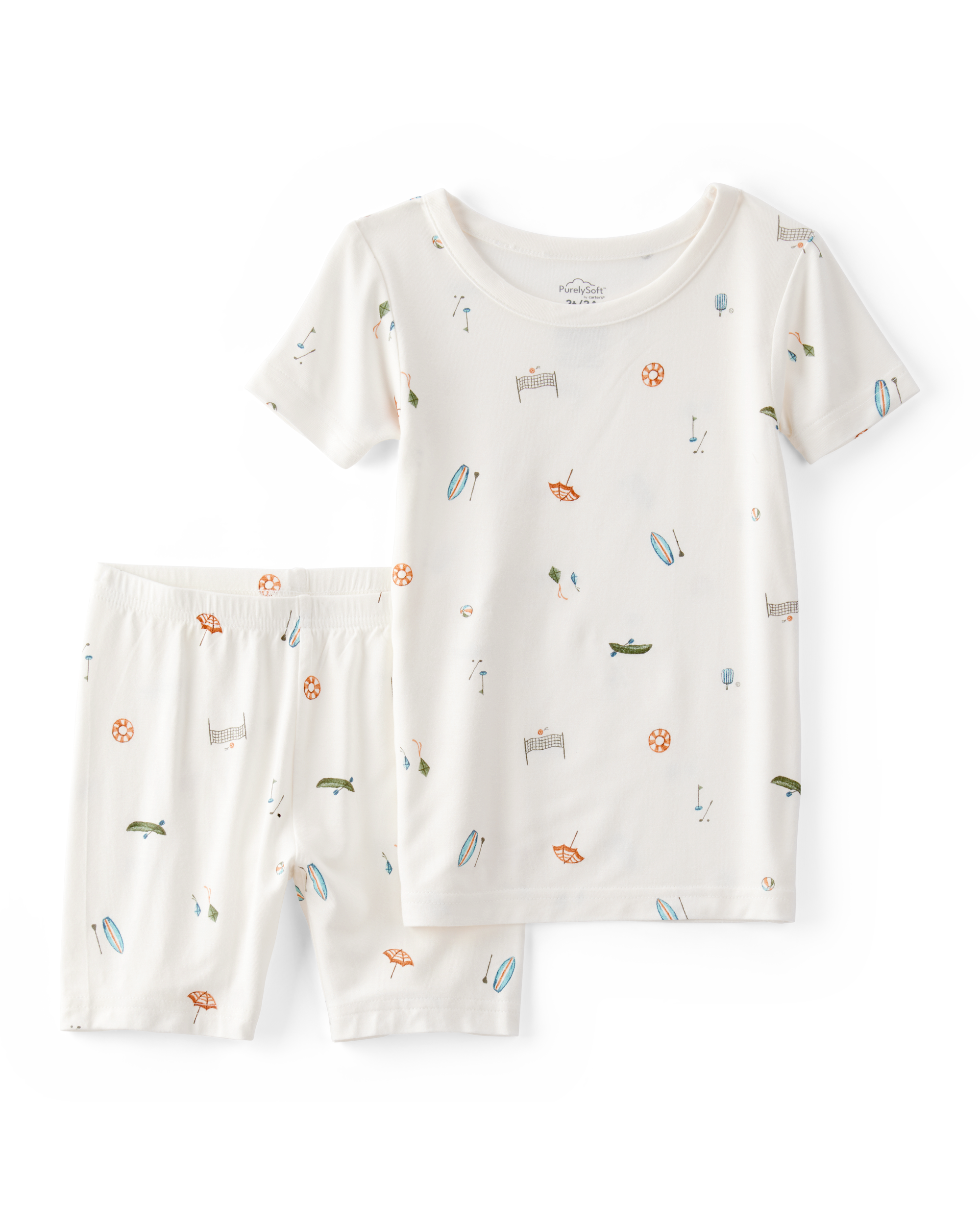 Toddler Camp Print PurelySoft 2-Piece Pajamas - Ivory