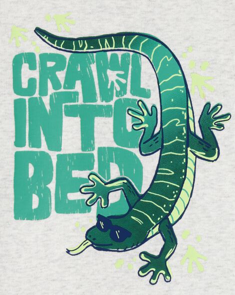 Product image 3 of Toddler 4-Piece Lizard Cotton Blend Pajamas - Green
