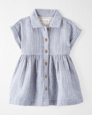 Product image 1 of Baby Organic Cotton Striped Button-Front Dress