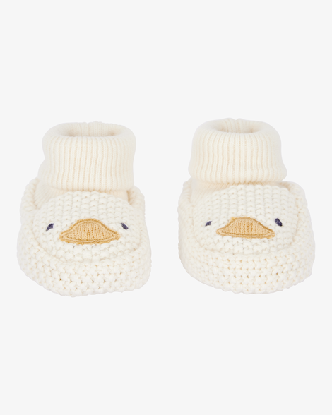 baby duck crochet booties - yellow