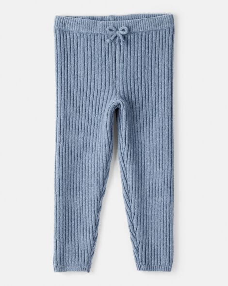 Toddler Girl Ribbed Sweater Knit Pants - Blue