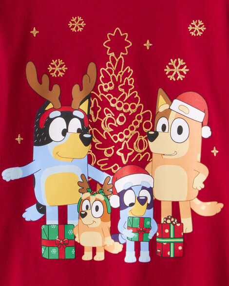 Product image 2 of Girls Christmas Bluey™ Long-Sleeve Graphic Tee - Red