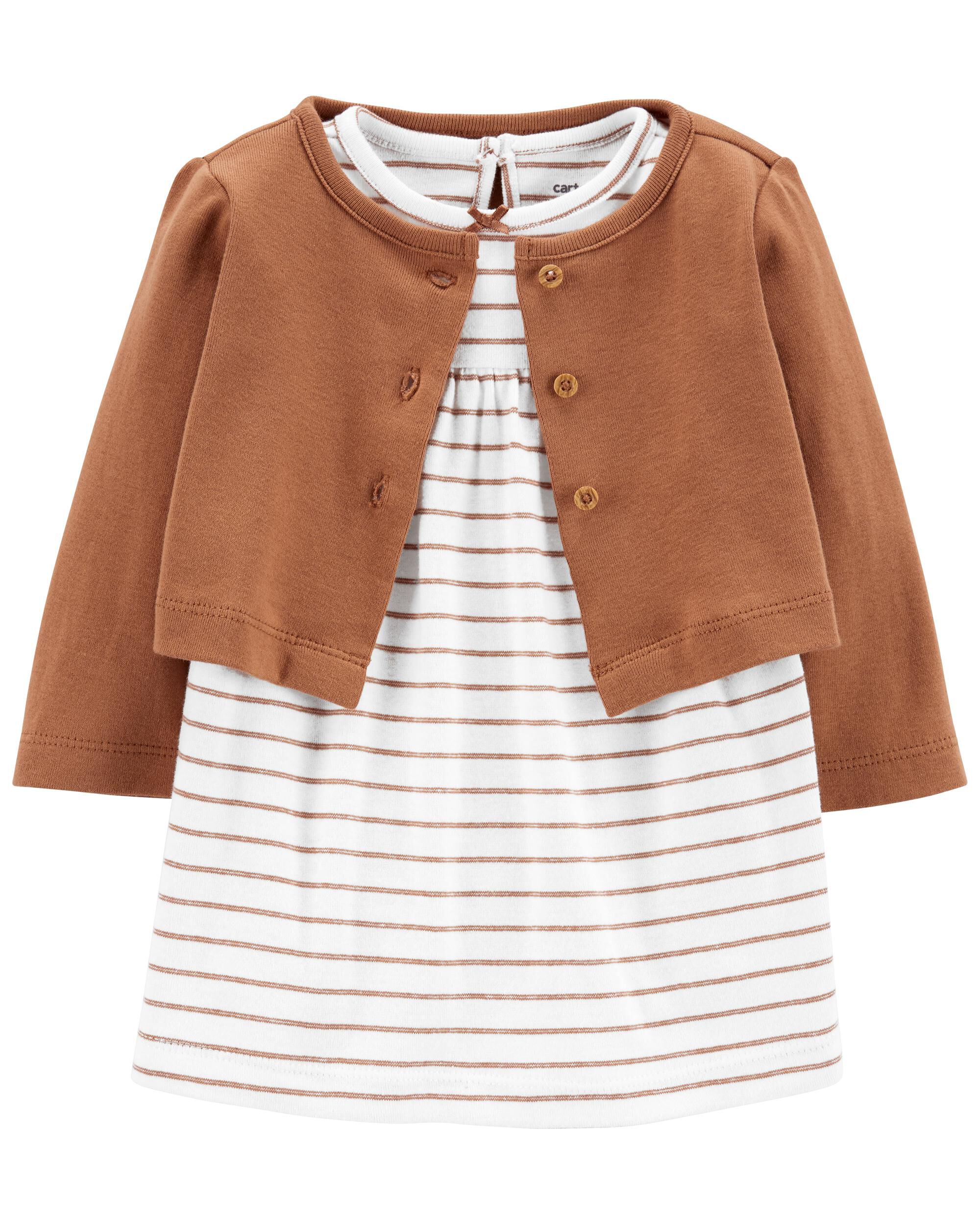 Piece Bodysuit Dress \u0026 Cardigan Set 