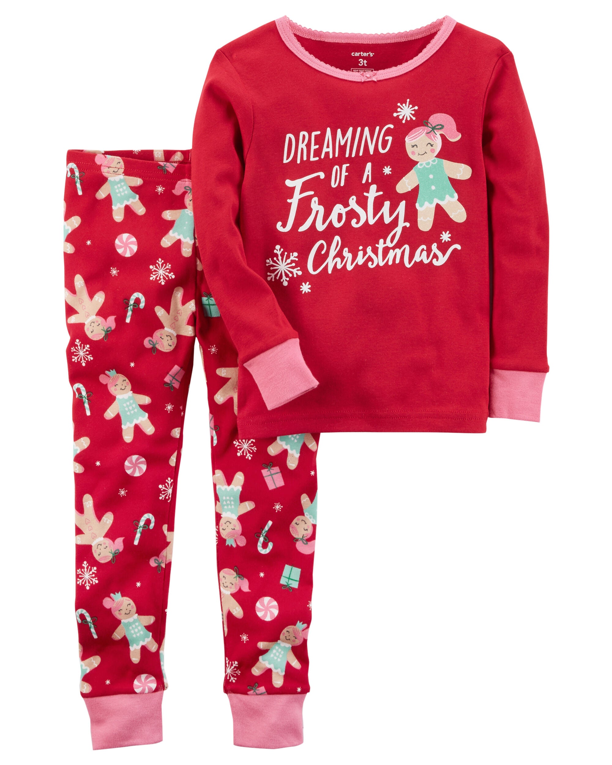 2-Piece Christmas Snug Fit Cotton PJs 