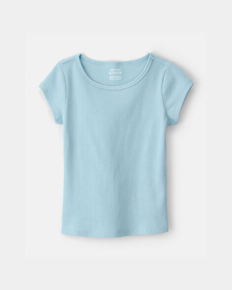 girls rib top - blue