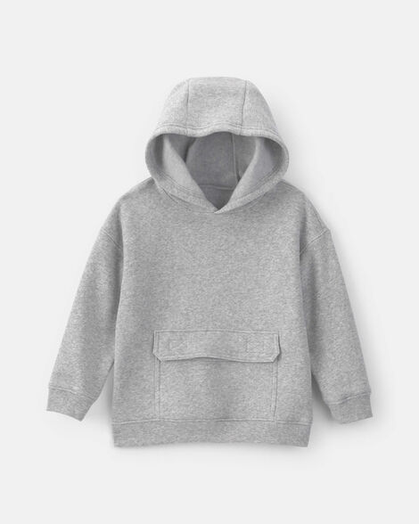 toddler boy fleece hoodie - grey