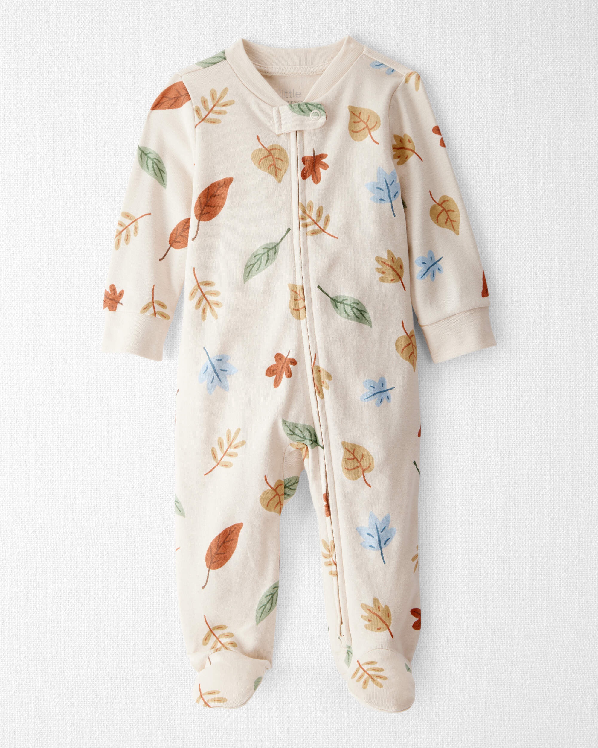 Little Planet Baby Boys Organic Cotton Sleep Play Pajamas In Autumn Leaves Print Baby Size 6M Autumn Leaves 11$