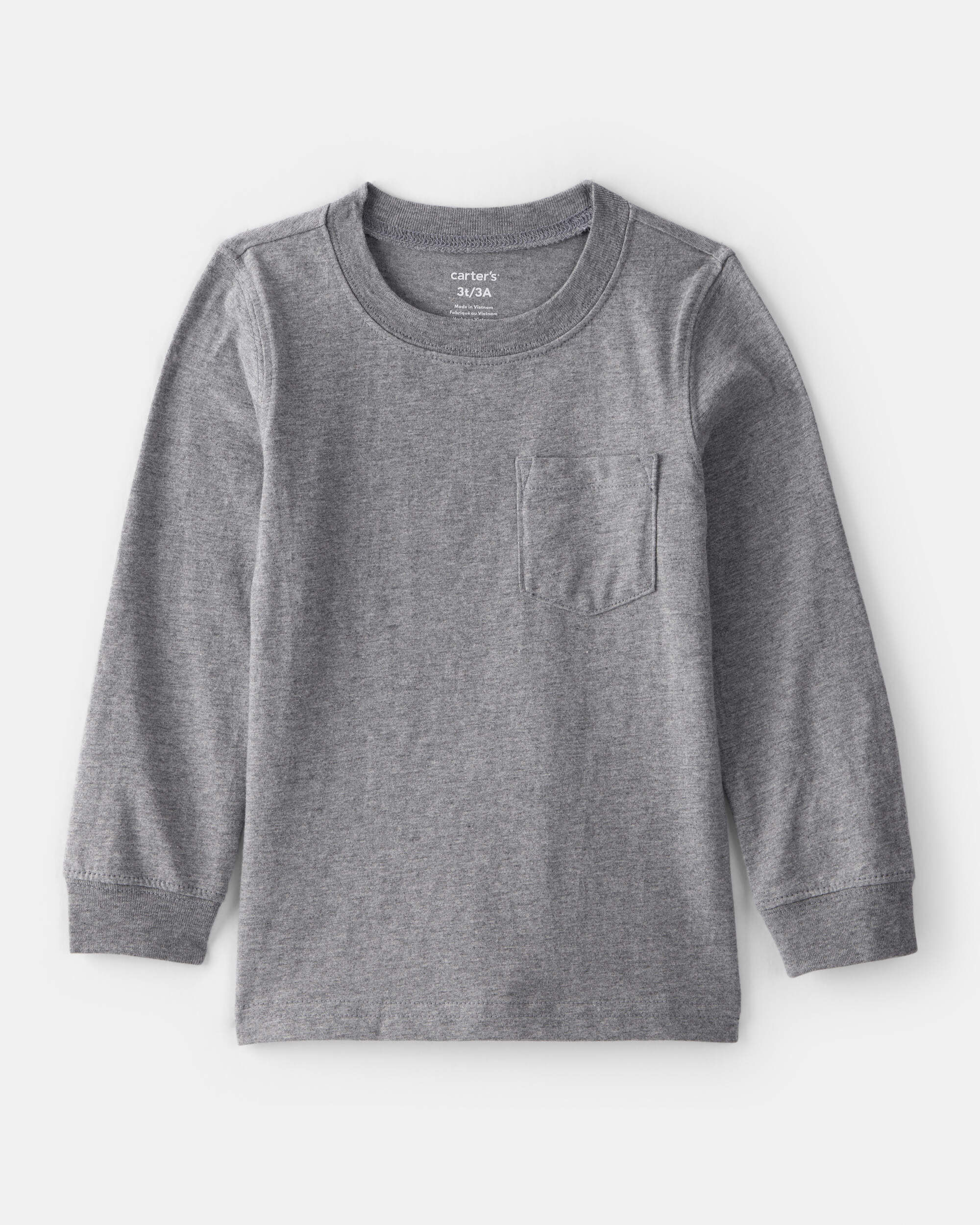 Baby Boy Long-Sleeve Pocket Tee - Grey