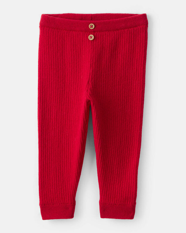 Product image 2 of Baby Girl 2-Piece Wreath Long-Sleeve Sweater & Pant Set - White/Red